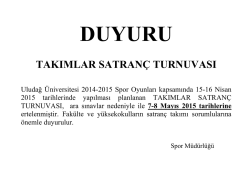 Satran&ccedil; Turnuvası Duyurusu