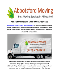 Best Moving Company In Abbotsford, BC