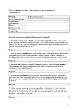 Uputa za pisanje studentskog seminarskog rada