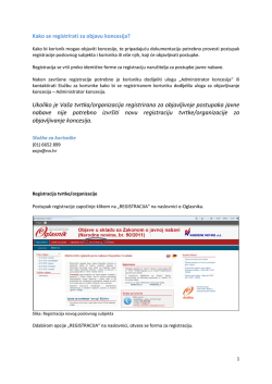 Kako se registrirati? - Oglasnik javne nabave