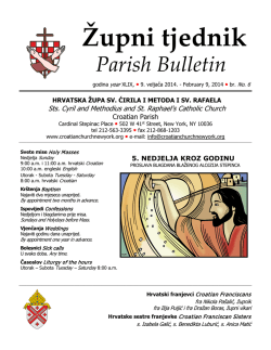 Župni tjednik Parish Bulletin - www.croatianchurchnewyork.org