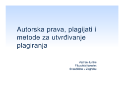 Autorskim pravima, plagijatima i metodama za utvrđivanje plagiranja