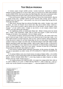 TEST BOŽJIH PROROKA