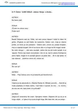 A. P. Čehov: UJAK VANJA - Jelena i Sonja - o životu