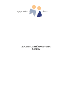 USPOREN JEZIČNO-GOVORNI RAZVOJ