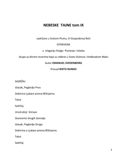 NEBESKE TAJNE tom IX - The Lord`s New Church
