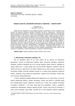 Edgar Alan Po, književna kritika i časopisi &ndash; jedan osvrt