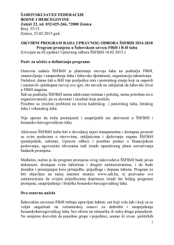 55/15. Zenica, 23.02.2015.god. - Šahovski savez Federacije Bosne i