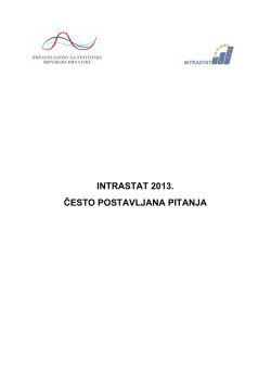 INTRASTAT 2013. ČESTO POSTAVLJANA PITANJA