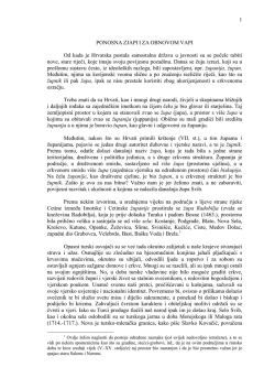 1 PONOSNA ZJAPI I ZA OBNOVOM VAPI Od kada je Hrvatska