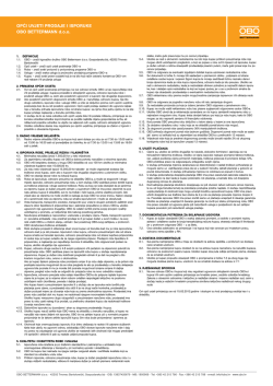 OPĆI UVJETI PRODAJE I ISPORUKE OBO BETTERMANN d.o.o.