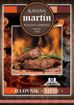 JELOVNIK MENU - Restoran Martin