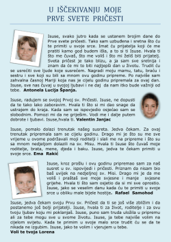 U ISČEKIVANJU MOJE PRVE SVETE PRIČESTI