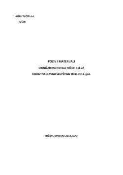 Materijali za Glavnu skupštinu Hoteli Tučepi