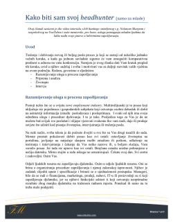 Kako biti sam svoj headhunter (samo za mlade)