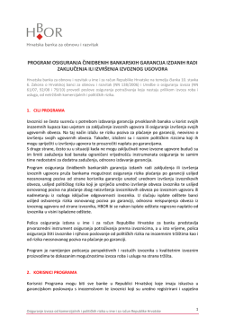Program osiguranja činidbenih bankarskih garancija - HBOR-a.