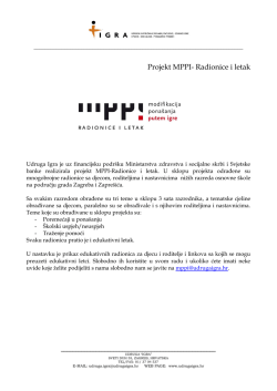 Projekt MPPI- Radionice i letak