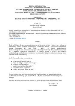 Vodič za pristup informacijama - Federalno ministarstvo za pitanja