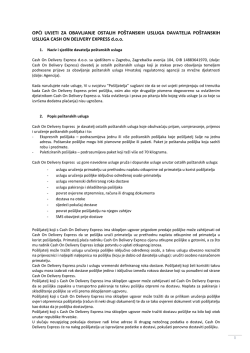 opći uvjeti za obavljanje usluga