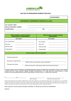 Zahtjev za promjenom osobnih podataka