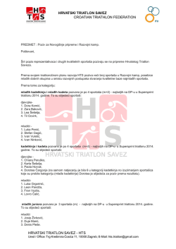 POZIV &ndash; Zimske pripreme i razvojni kamp, 2015