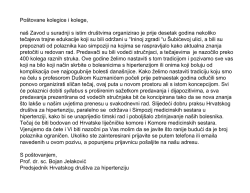 Po&scaron;tovane kolegice i kolege, na&scaron; Zavod u suradnji s istim dru&scaron;tvima