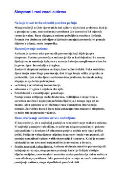Simptomi i rani znaci autizma