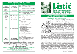 MISNE NAKANE TIJEKOM TJEDNA .