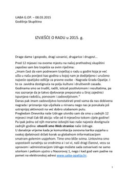 izvje&scaron;taj o radu Udruge za 2014
