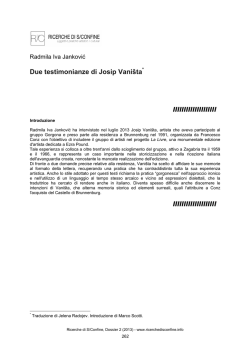 Due testimonianze di Josip Vanista