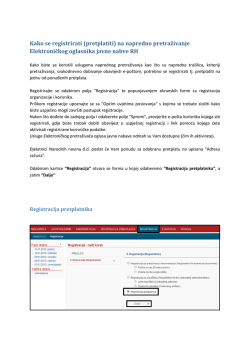 Kako se registrirati (pretplatiti) na napredno pretraživanje