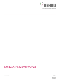 INFORMACIJE O ZA&Scaron;TITI PODATAKA
