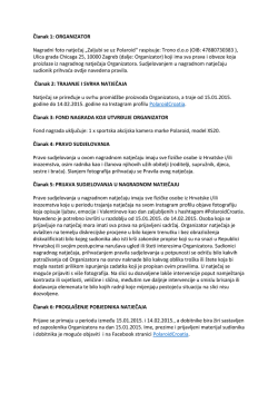 Članak 1: ORGANIZATOR Nagradni foto natječaj &bdquo;Zaljubi se