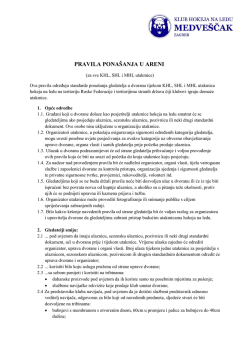 PRAVILA PONA&Scaron;ANJA U ARENI