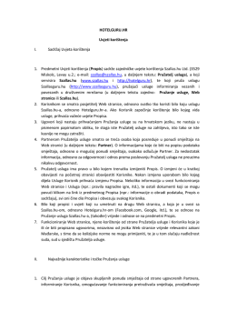 HOTELGURU.HR Uvjeti kori&scaron;tenja I. Sadržaj Uvjeta
