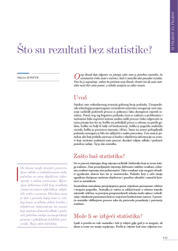 &Scaron;to su rezultati bez statistike?