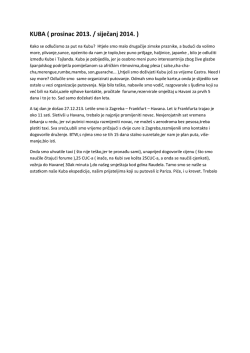 KUBA ( prosinac 2013. / siječanj 2014. )