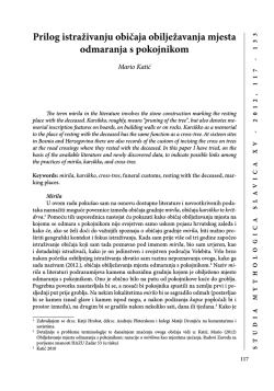 Prilog istraživanju običaja obilježavanja mjesta odmaranja