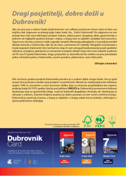 Dragi posjetitelji, dobro do&scaron;li u Dubrovnik!