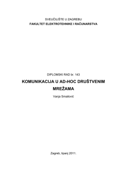 KOMUNIKACIJA U AD-HOC DRU&Scaron;TVENIM MREŢAMA