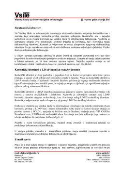 Pravilnik AAI@EduHr i EduRoam - Visoka &scaron;kola za informacijske