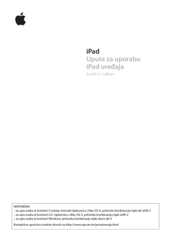 iPad Upute za uporabu iPad uređaja