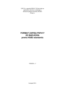 FORMAT ZAPISA PDF417 2D BAR-KODA prema HUB3 - HUB-a