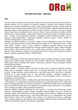 ORaH-ova politika kulture