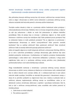 Sažetak rezultata istraživanja