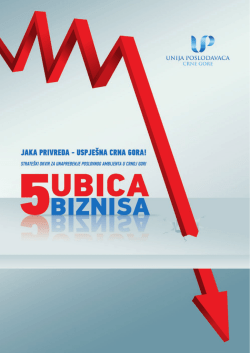 5 ubica biznisa - Unija Poslodavaca Crne Gore