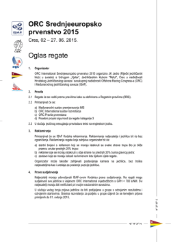 ORC Srednjeeuropsko prvenstvo 2015 Oglas regate