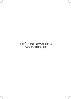 OP&Scaron;TE INFORMACIJE O VOLONTIRANJU