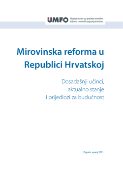 Mirovinska reforma u Republici Hrvatskoj