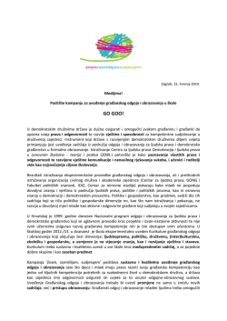 Press release 15. travnja 2014 - Građanski odgoj i obrazovanje